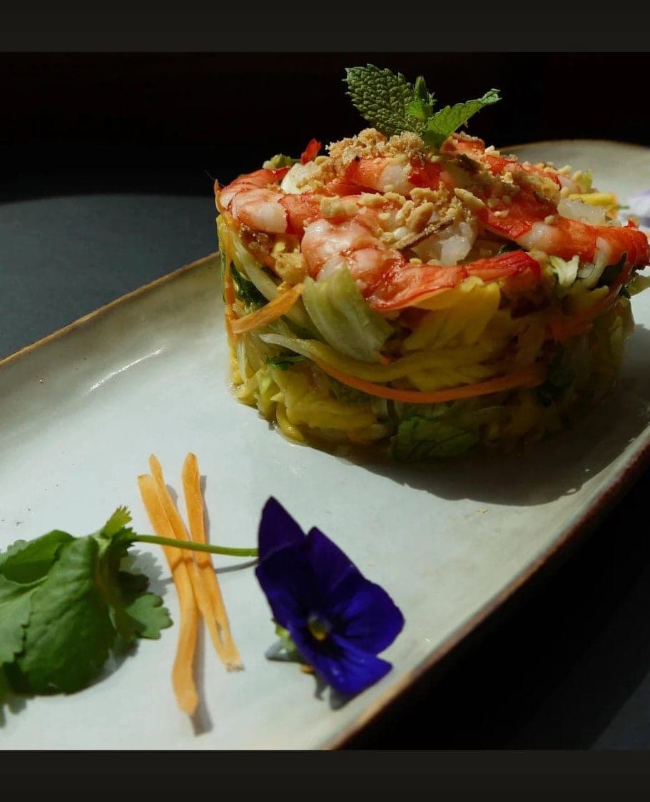 Salade de mangue, crevettes